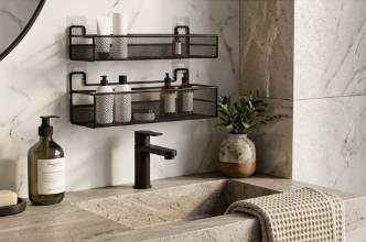 NOVS RACKS Premium Straight Shower Shelf